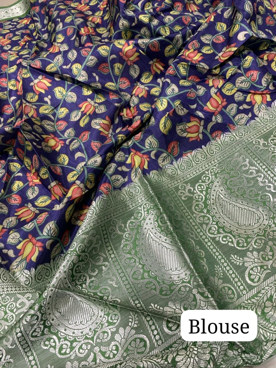 Pastel-Pink Pure Tussar-Dola Silk saree with Pista-Green contrast Zari Border and Tassels paired with Contrast Blouse